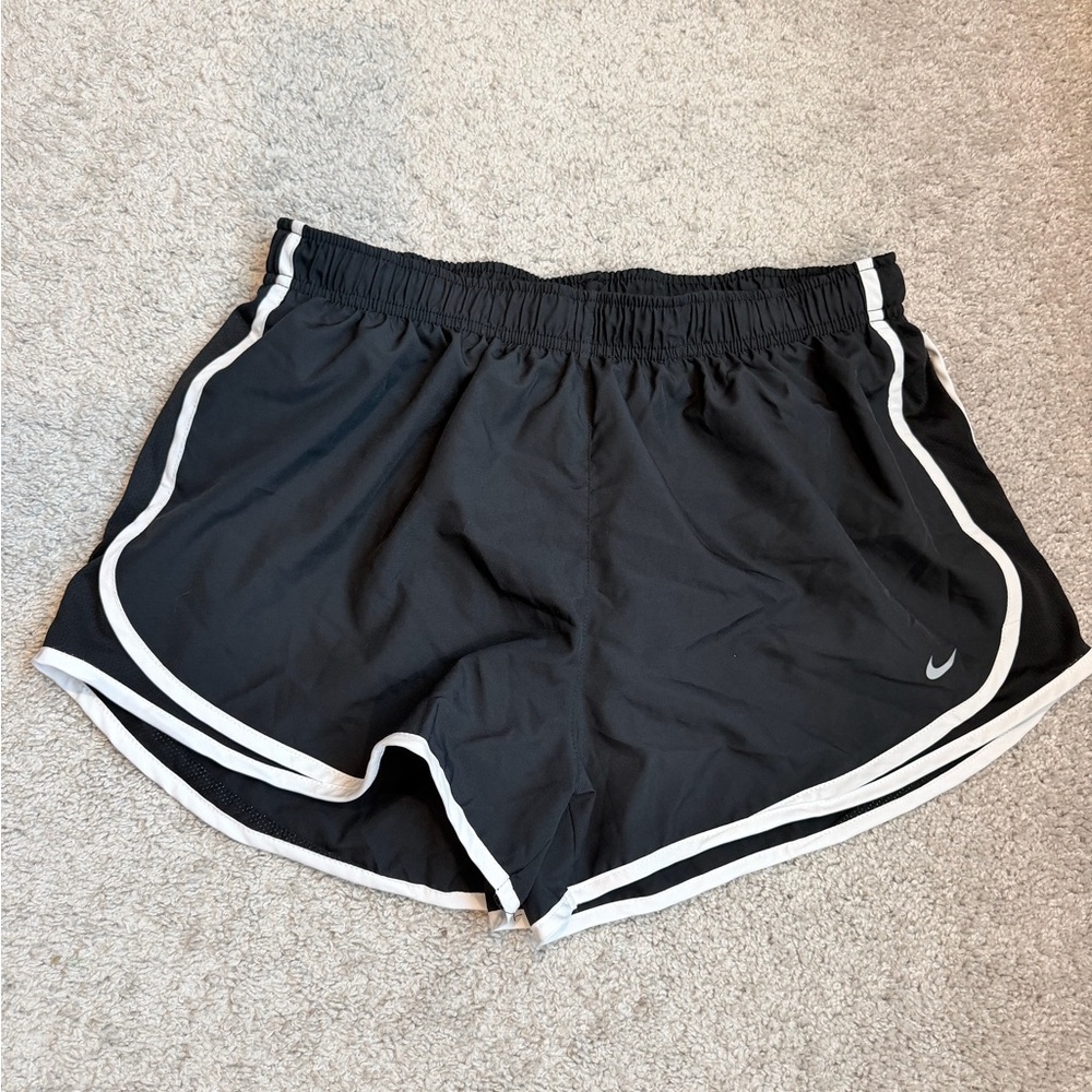 Nike Women's Black and White Athletic Shorts